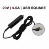 CARGADOR DE COCHE PARA PORTÁTIL LENOVO 20V 4.5A USB SQUARE 90W