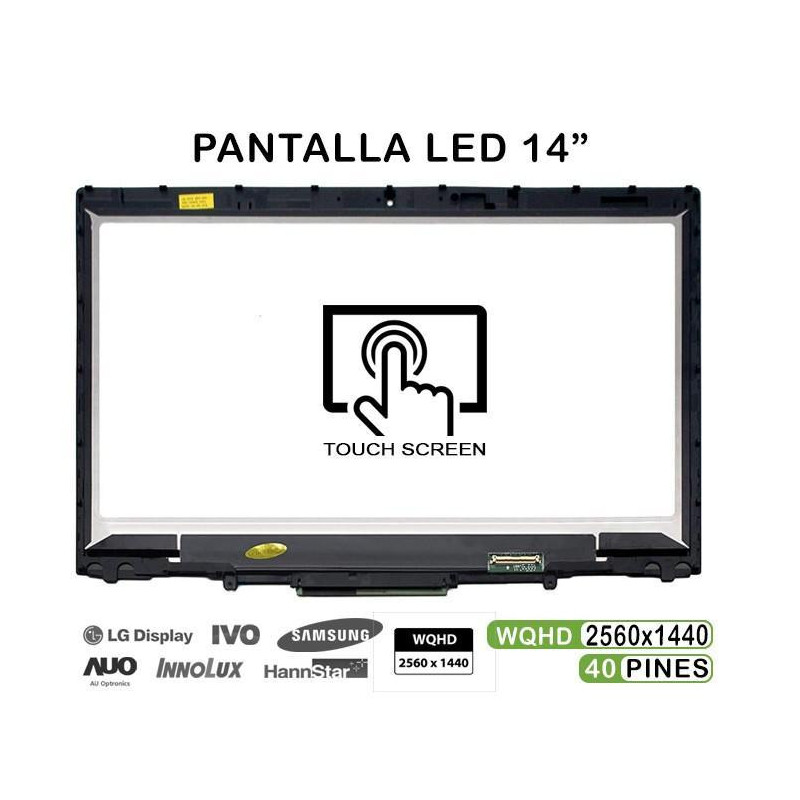 PANTALLA COMPLETA CON TÁCTIL DE 14" PARA PORTÁTIL LENOVO THINKPAD X1 QHD LP140QH1 SP E1