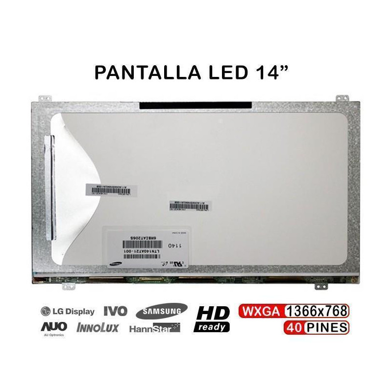 PANTALLA LED DE 14" PARA PORTÁTIL LTN140AT21-001 LTN140AT21-002 LTN140RT21-T01