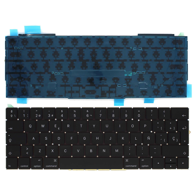 TECLADO RETROILUMINADO PARA PORTÁTIL APPLE MACBOOK PRO RETINA A1706 A1707 13.3" NEGRO