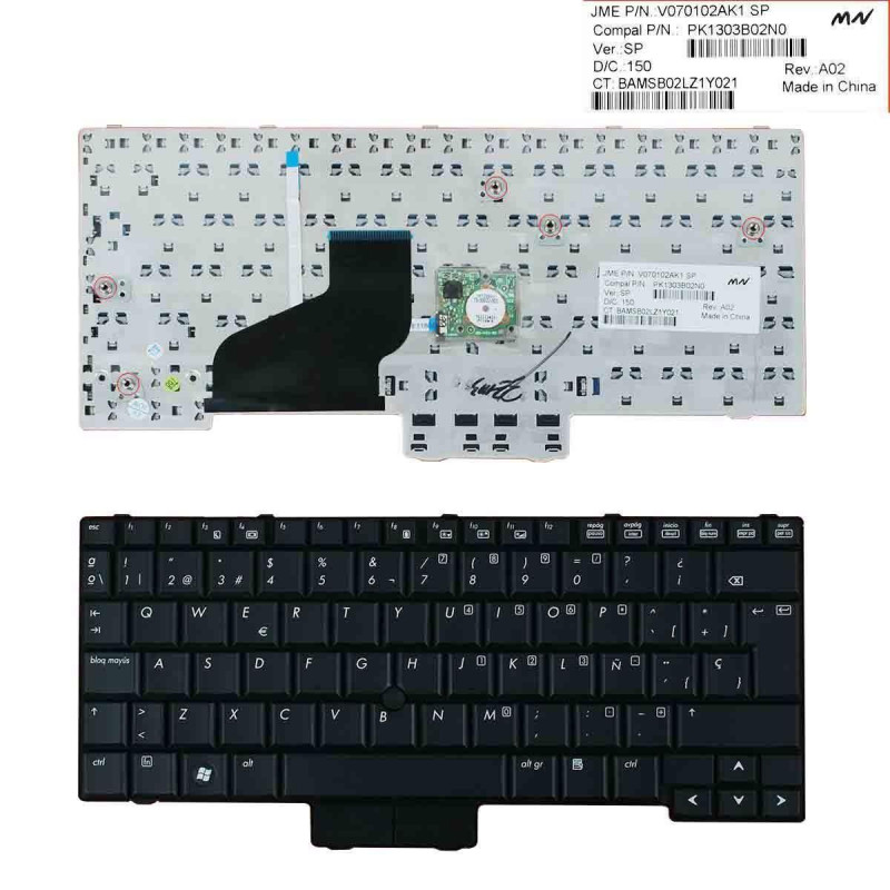 TECLADO PARA PORTÁTIL HP ELITEBOOK 2530P NEGRO