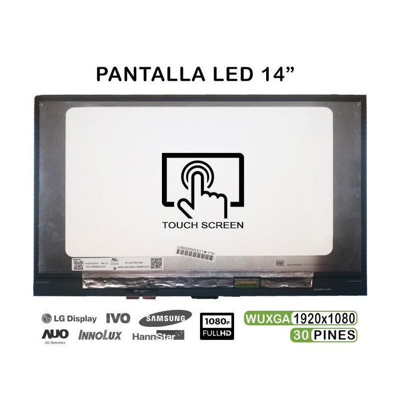 PANTALLA LED TÁCTIL DE 14" PARA PORTÁTIL LENOVO YOGA 530-14IKB 81EK