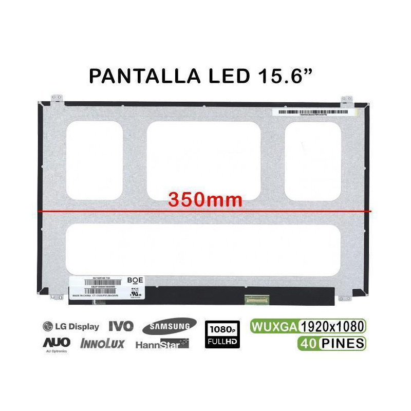 PANTALLA LED DE 15.6" PARA PORTÁTIL NV156FHM-T00 350MM 1920X1080 40 PINES