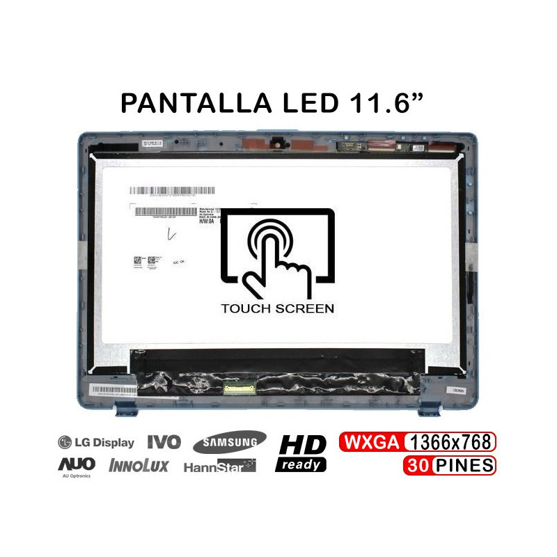 PANTALLA LED + TÁCTIL DE 11.6" PARA PORTÁTIL ACER ASPIRE V5-132P V5-132P-2446 B116XAN02.2 AZUL