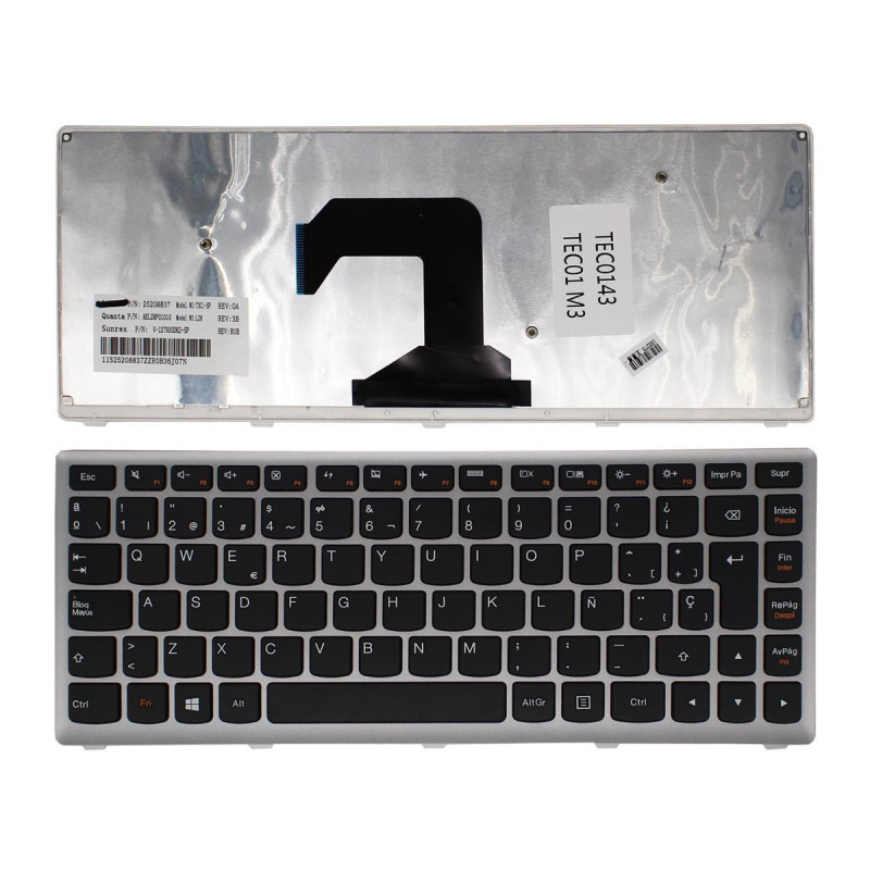 TECLADO PARA PORTÁTIL LENOVO U410 PLATA EN CASTELLANO