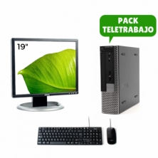 Pack Teletrabajo Monitor 19" + Sobremesa i5 4590 + Teclado + Ratón, WiFi