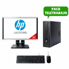 Pack Teletrabajo Monitor 22" + Sobremesa i3 4160 + Teclado + Ratón, WiFi