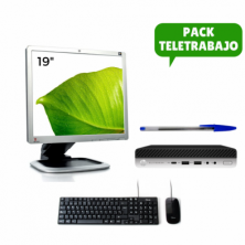 Pack Teletrabajo Monitor 19" + Sobremesa Mini PC i5 6500 + Teclado + Ratón, WiFi