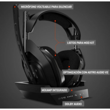 Astro A50 Wireless + Estación Base para PS4/PS5/PC/Mac, Negro, Km0