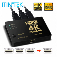 Multiplicador HDMI Splitter HD 1080P conmutador de vídeo Adaptador 3 entradas HDMI Hub con mando