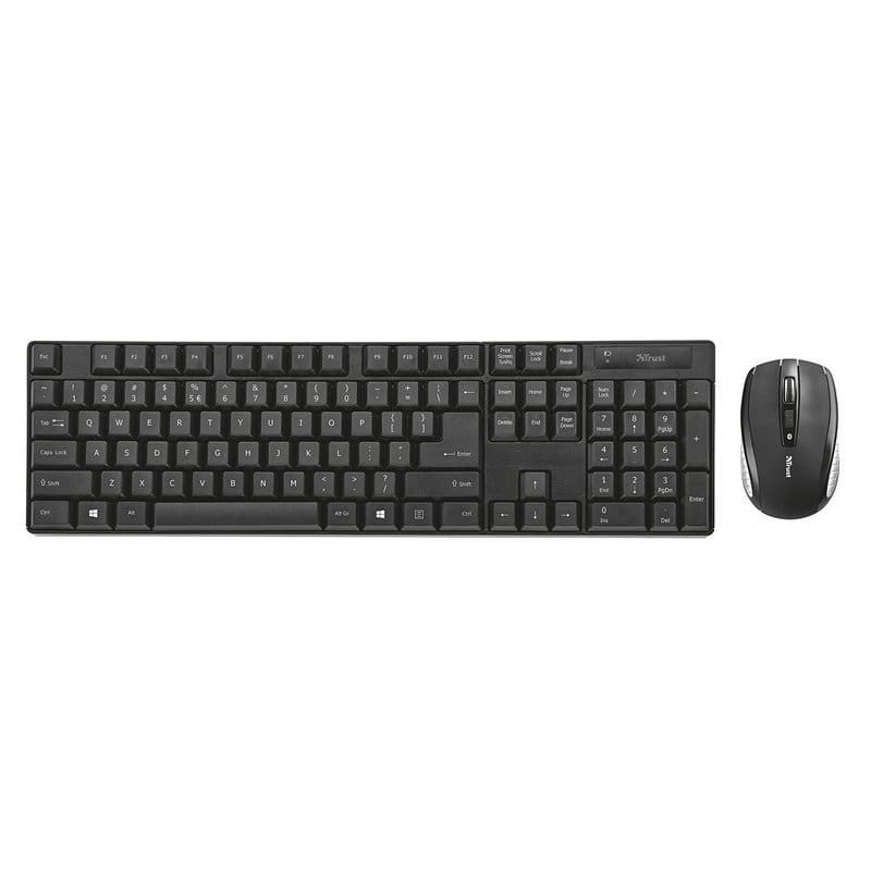 Trust XIMO Teclado + Ratón inalámbrico Negro y plata, Nuevo