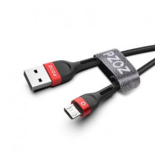 Cable USB Micro USB 1M 3A PZOZ Carga rápida Quick Charge Aluminio Rojo