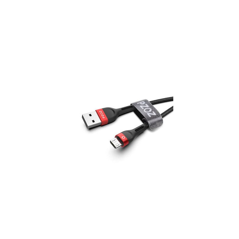 Cable USB Micro USB 1M 3A PZOZ Carga rápida Quick Charge Aluminio Rojo