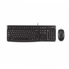 Teclado + Ratón Logitech MK120 Cableado, Negro, Nuevo