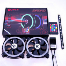 Talius kit Siroko (2ventiladores doble aro Rgb + tira led + remote control)