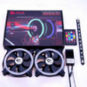 Talius kit Siroko (2ventiladores doble aro Rgb + tira led + remote control)