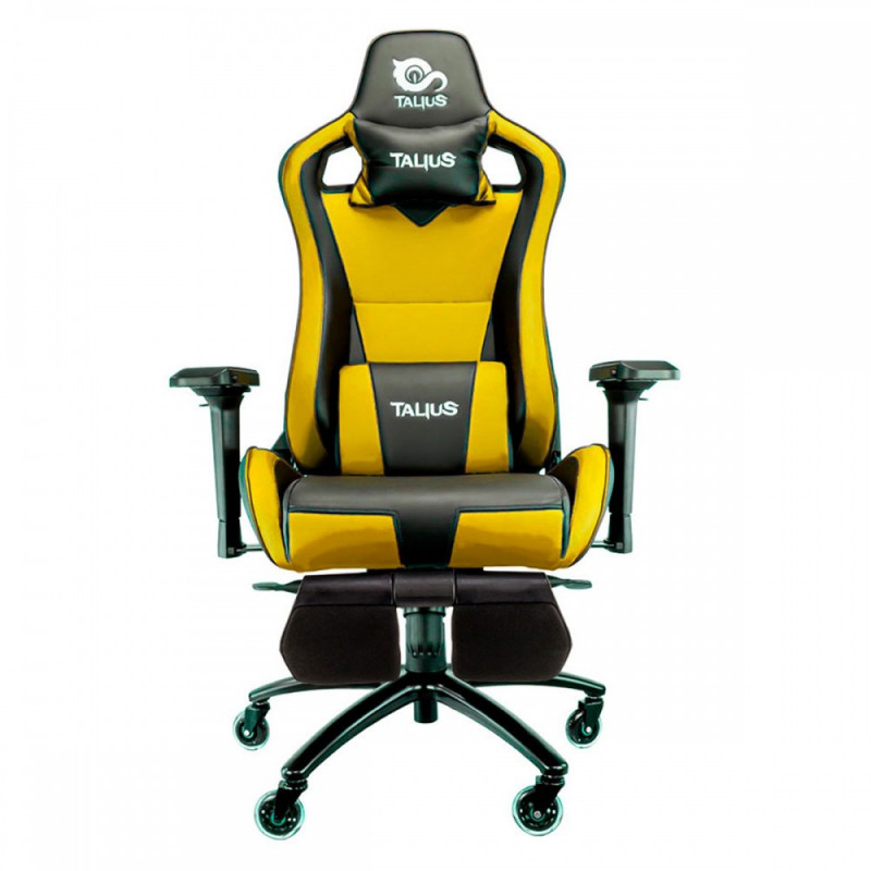 Silla Gaming Talius Caiman v2 negra/amarilla, reposapies, 4D, Frog