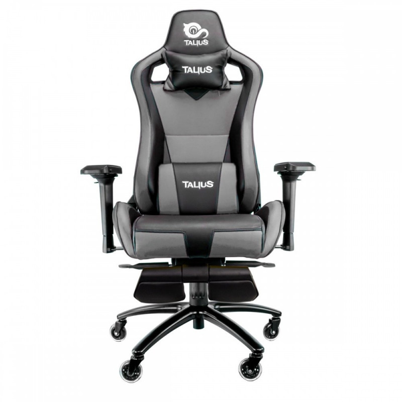 Silla Gaming Talius  Caiman v2  negra/gris, reposapies, 4D, Frog