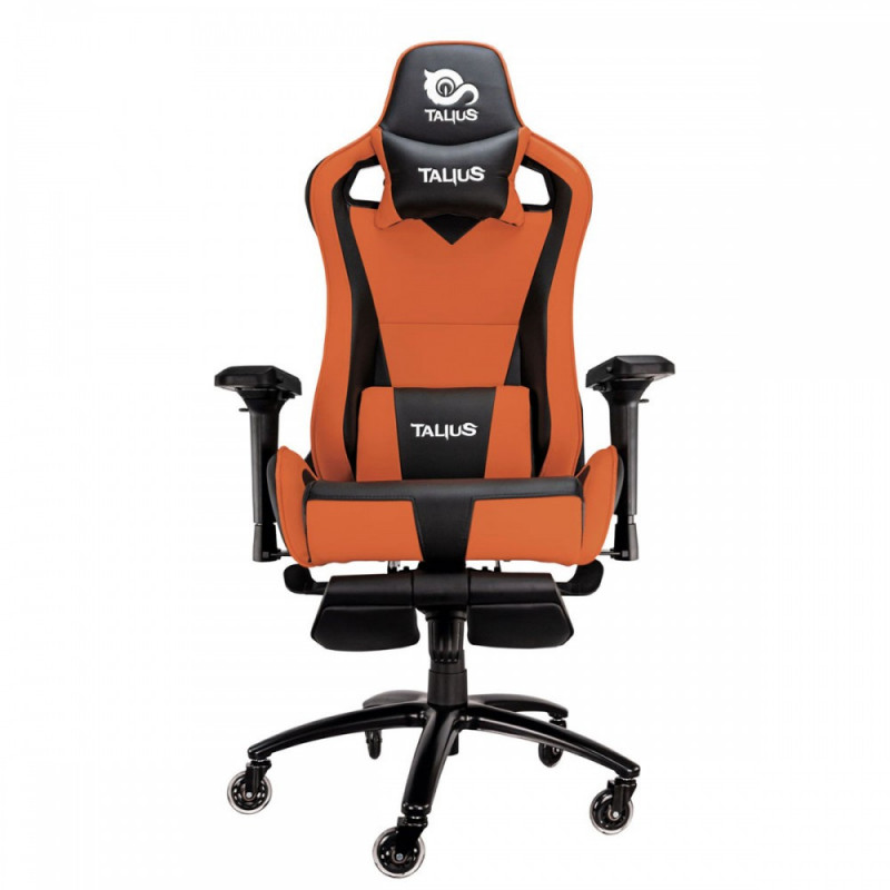 Silla Gaming Talius  Caiman v2  negra/naranja, reposapies, 4D, Frog