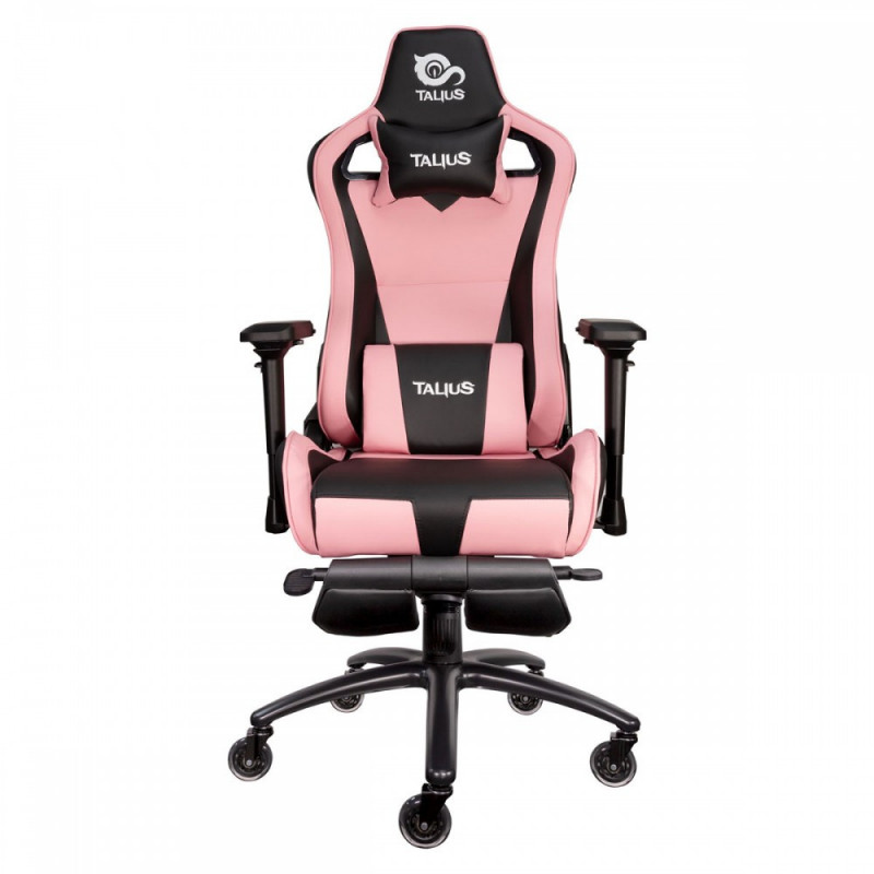 Silla Gaming Talius  Caiman v2  negra/rosa, reposapies, 4D, Frog