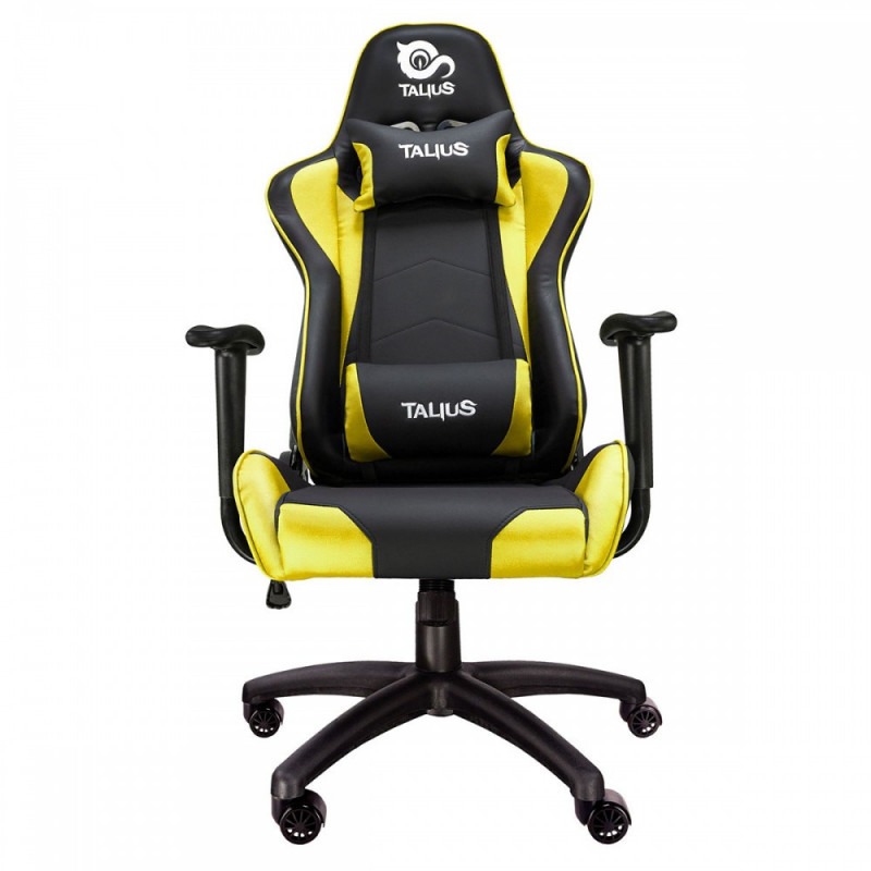 Silla Gaming Talius  Gecko v2  negra/amarilla, butterfly, base nylon, ruedas nylon