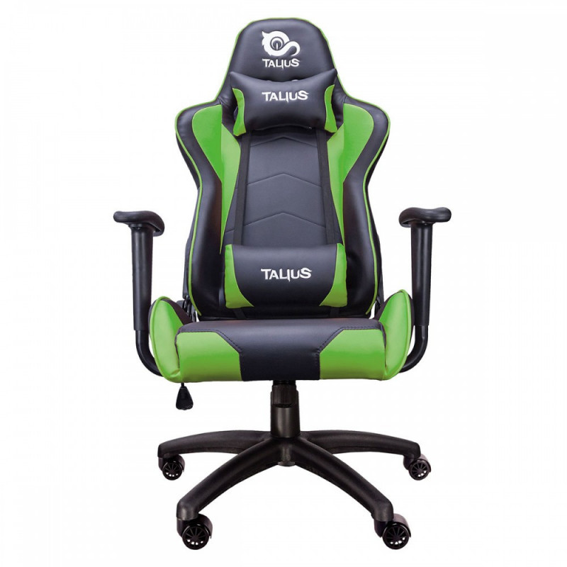 Silla Gaming Talius  Gecko v2  negra/verde, butterfly, base nylon, ruedas nylon