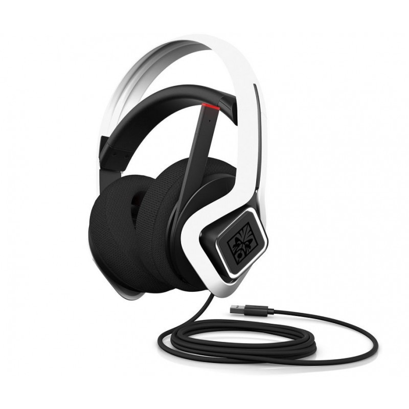 GAMING OMEN HP Mindframe Auriculares Tecnología de C-Media XearTM, Refrigeración FrostCap, Iluminación RGB , Blanco, Km0 Caja Or