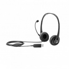 Auriculares de oficina HP T1A67AA USB Headset, Negro, Km0 Caja Original