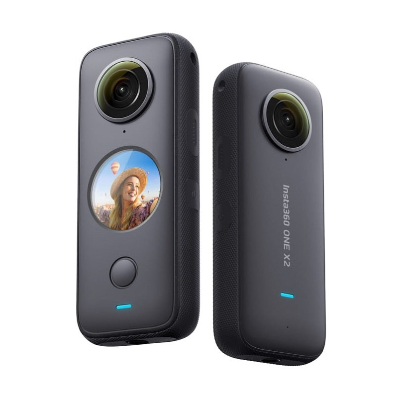 Insta360 One X2 Cámara Deportiva de Bolsillo, ActionCam 5,7K pantalla táctil 360° impermeable, A+