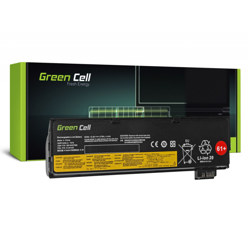 Green Cell Batería para Lenovo ThinkPad T470 T570 A475 P51S T25 / 11.1V 4400mAh