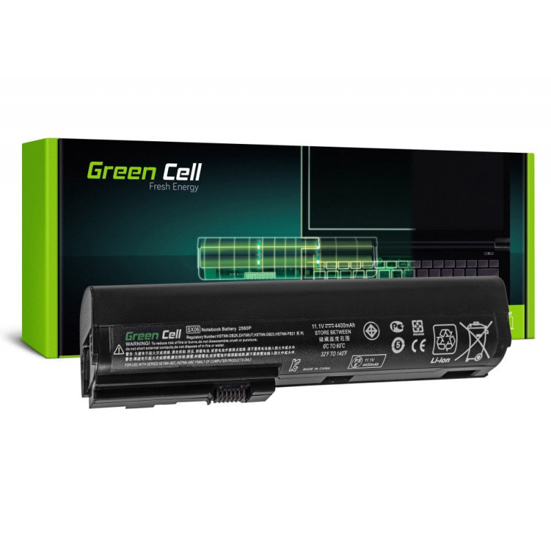 Green Cell  Batería HP EliteBook 2560p 2570p / 11,1V 4400mAh