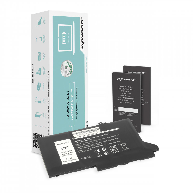 Movano Batería para Dell Latitude E7390, E7490 - 11.4v / 11.4V 3600 mAh