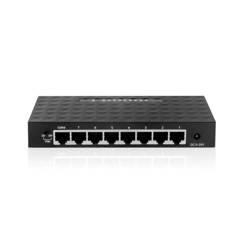 Switch de red 5 puertos Gigabit RJ-45, 10/100/1000 Mbps