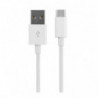 Cable USB Tipo C 1M - USB carga y datos, Blanco Samsung, Huawei - 1º Calidad