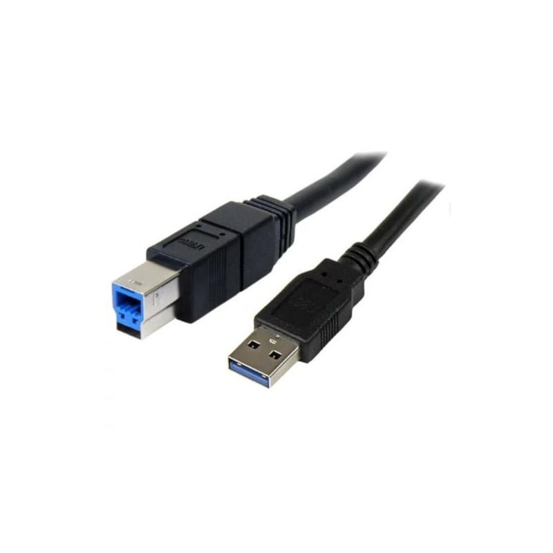 Cable USB 3.0 Tipo A-B 1,8M - USB carga y datos, Negro - 1º Calidad