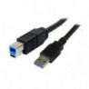 Cable USB 3.0 Tipo A-B 1,8M - USB carga y datos, Negro - 1º Calidad