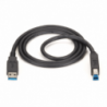 Cable USB 3.0 Tipo A-B 1,8M - USB carga y datos, Negro - 1º Calidad