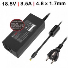 CARGADOR PARA PORTÁTIL HP 18.5V 3.5A 65W CLAVIJA AMARILLA