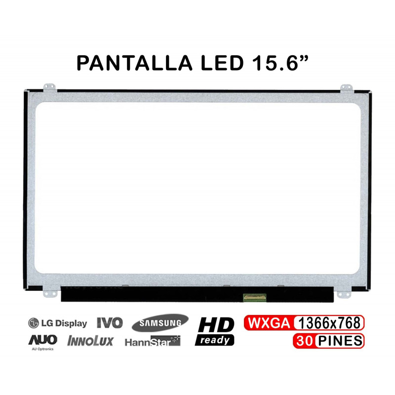 PANTALLA 15.6" HD LED SLIM N156BGE-E41 EDP DE 30 PINES CON BRACKETS