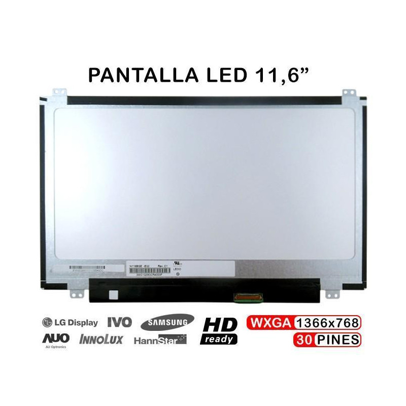 PANTALLA 11.6" HD LED SLIM N116BGE-E42 N116BGE-E32 EDP DE 30 PINES