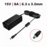 CARGADOR PARA PORTÁTIL TOSHIBA TECRA A1 A2 A3 A3X A8 A9 A10 A11 15V 8A 120W 6.3X3.0MM