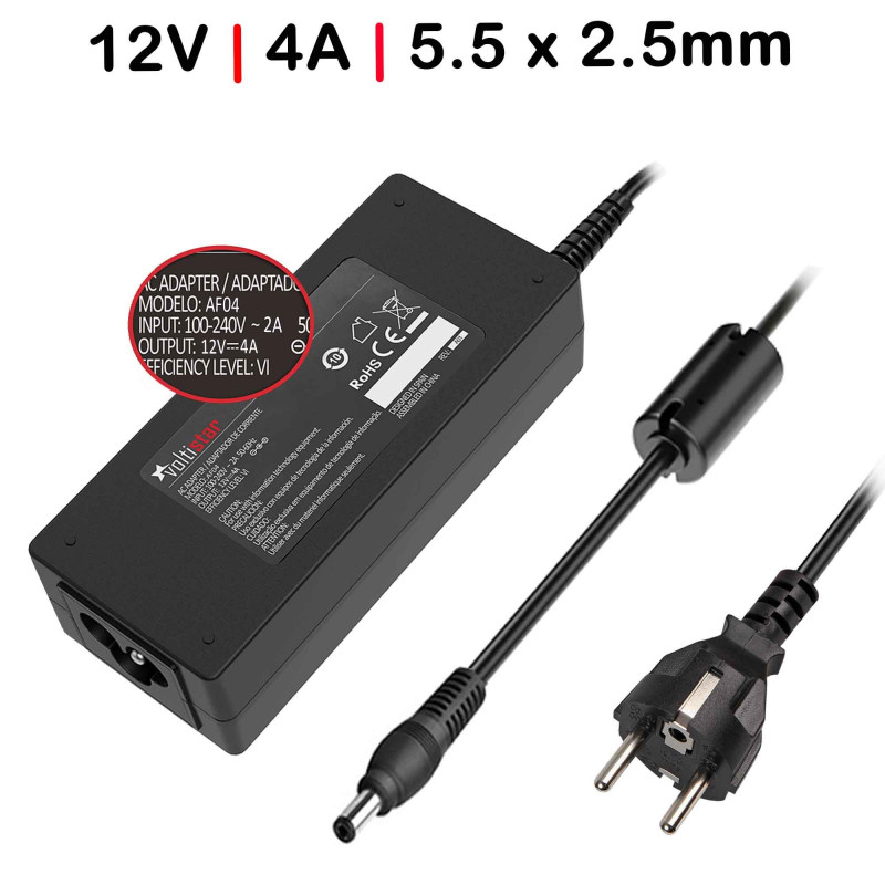 CARGADOR PARA TELEVISORES ROUTER IMPRESORAS 12V 4A 48W 5.5x2.5 MM