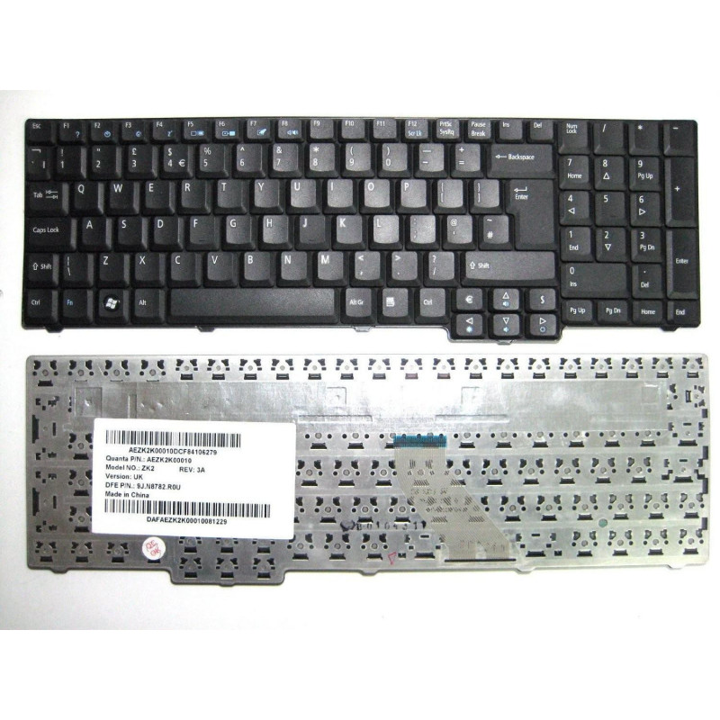 TECLADO ACER ASPIRE AS7000 9400 NSK-AFC0S NSK-AFE0S 9JN872E0S MP-07A56E0-442 904AJ07C0S NSK-AFF0S 9JN8782F0S