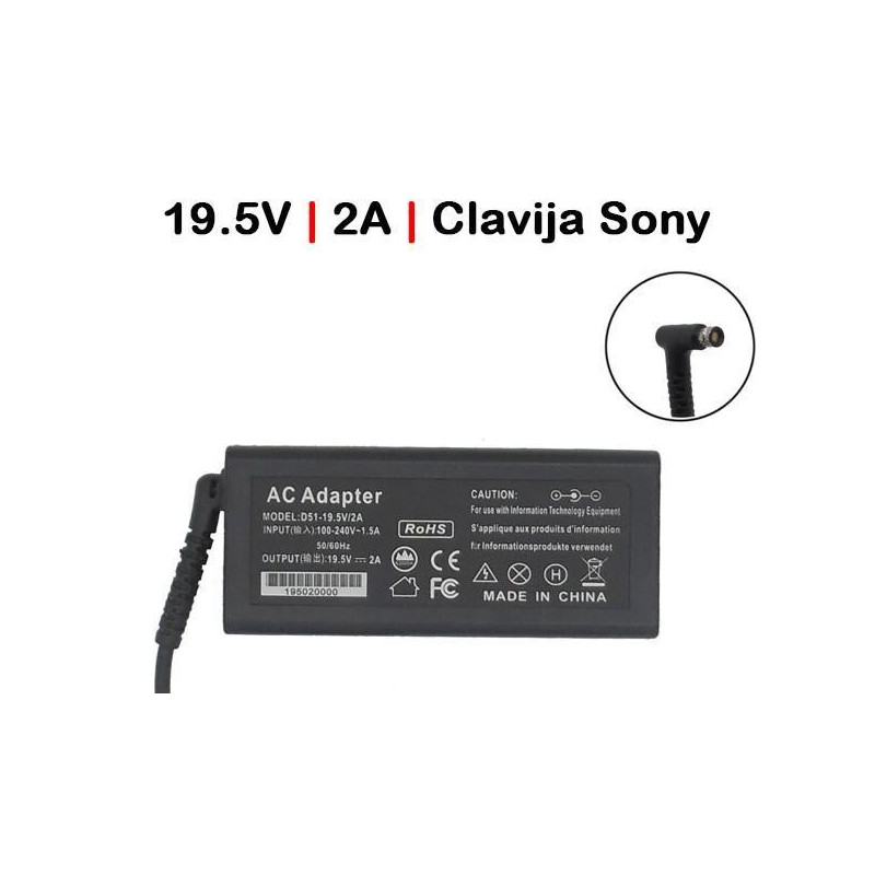 CARGADOR PARA PORTÁTIL SONY VAIO TAP 11 FIT 11A FLIP 13 FIT 13 VGP-AC19V73 VGP-AC19V74