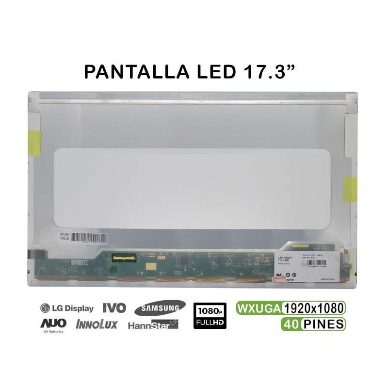 PANTALLA LED DE 17.3" PARA PORTÁTIL N173HGE-L11 N173HGE-L21 REV. C1 DELL HC9GK ASUS G75VW