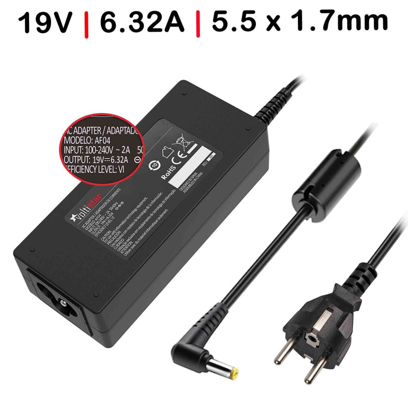 CARGADOR PARA PORTÁTIL ACER 120W 19V 6.32A 5.5X1.7MM