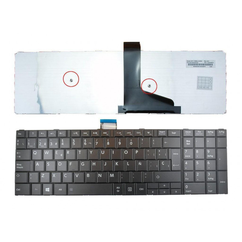 TECLADO PARA PORTÁTIL TOSHIBA SATELLITE S50 C75D MP-11B96E0-930A 154200GCV 6037B0096517