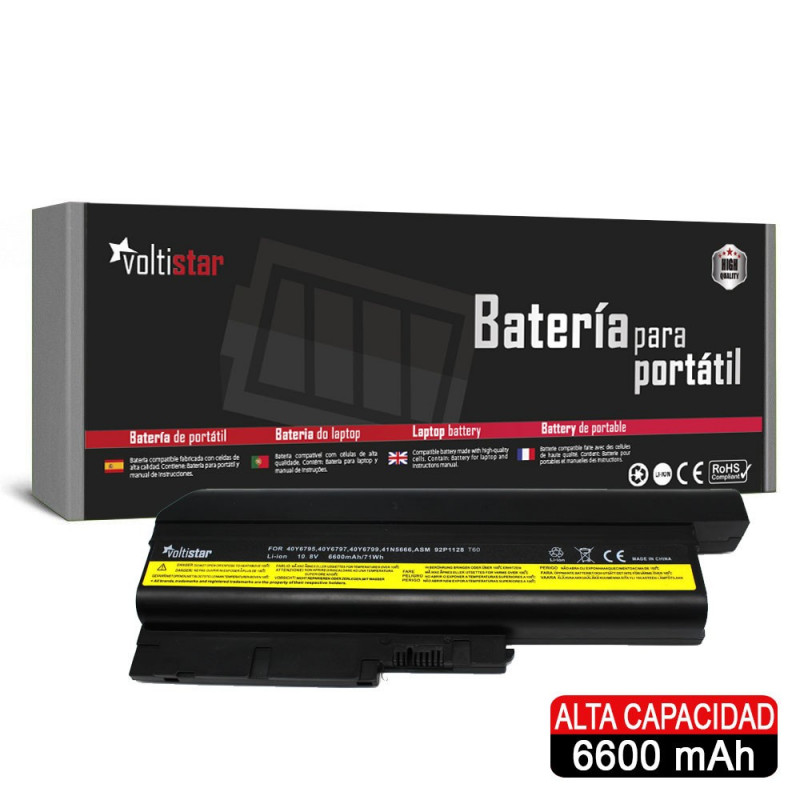 BATERÍA PARA PORTÁTIL LENOVO THINKPAD SL400 R60 T60 R500 Z60E 40Y6795