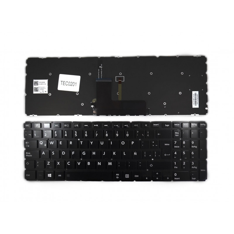 TECLADO RETROILUMINADO PARA PORTÁTIL TOSHIBA SATELLITE L50-B L50D-B 0KN0-DQ3LA12 TBM14M76LAJ528