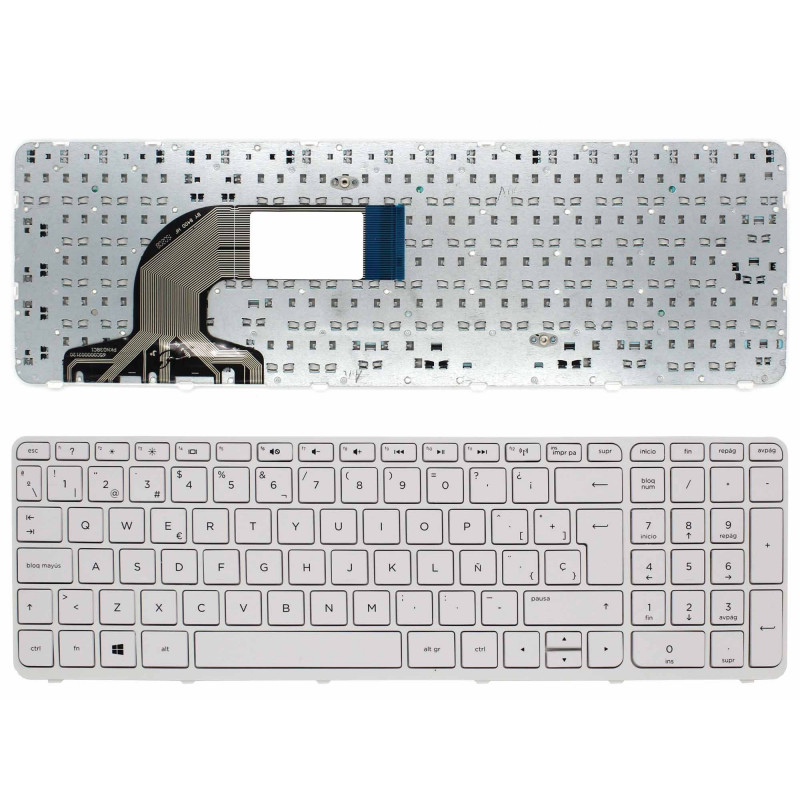 Teclado para HP Pavilion 15-e 15-n 250 G3 255 G3 256 G3 Blanco Marco Blanco (Win8)